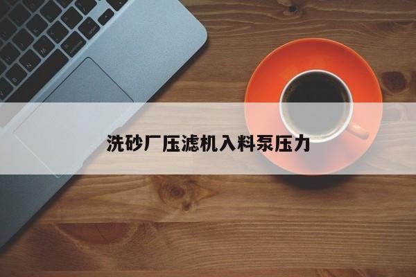 洗砂厂压滤机入料泵压力